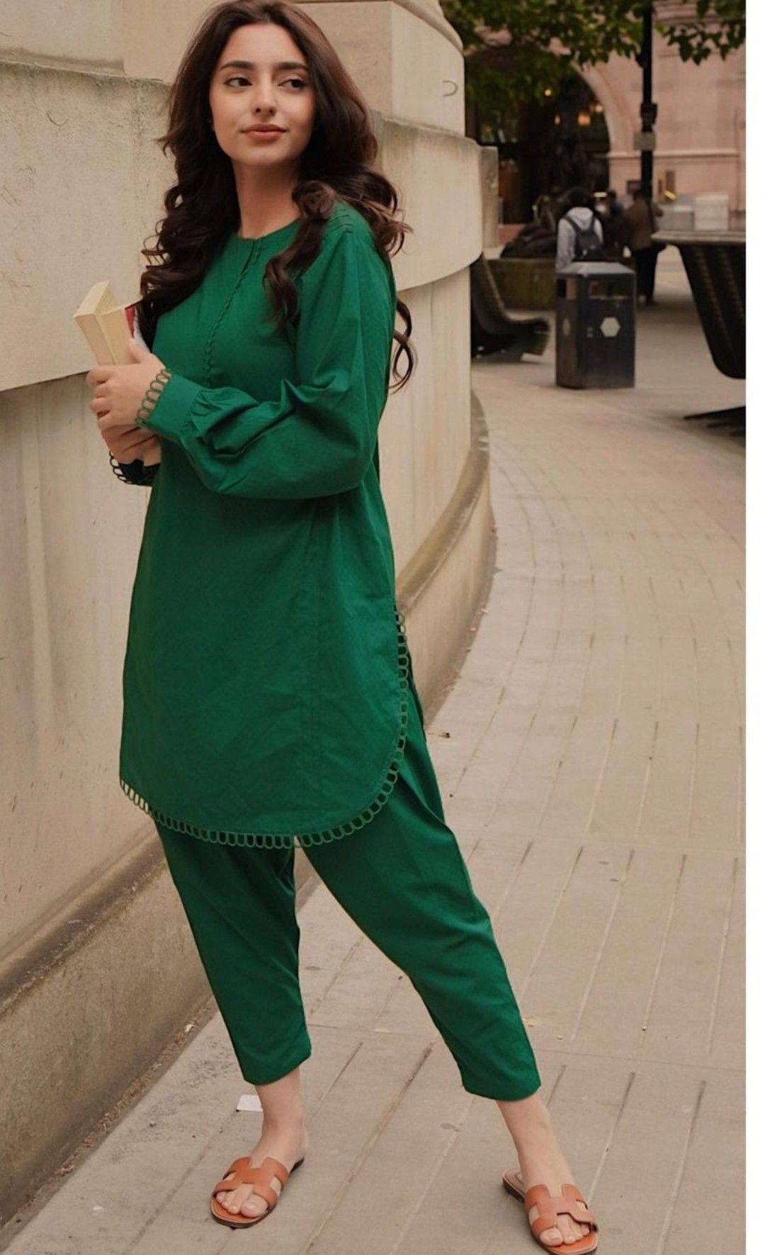 Green color 2 piece suit