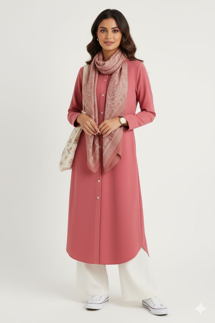 Pink&White three piece suit