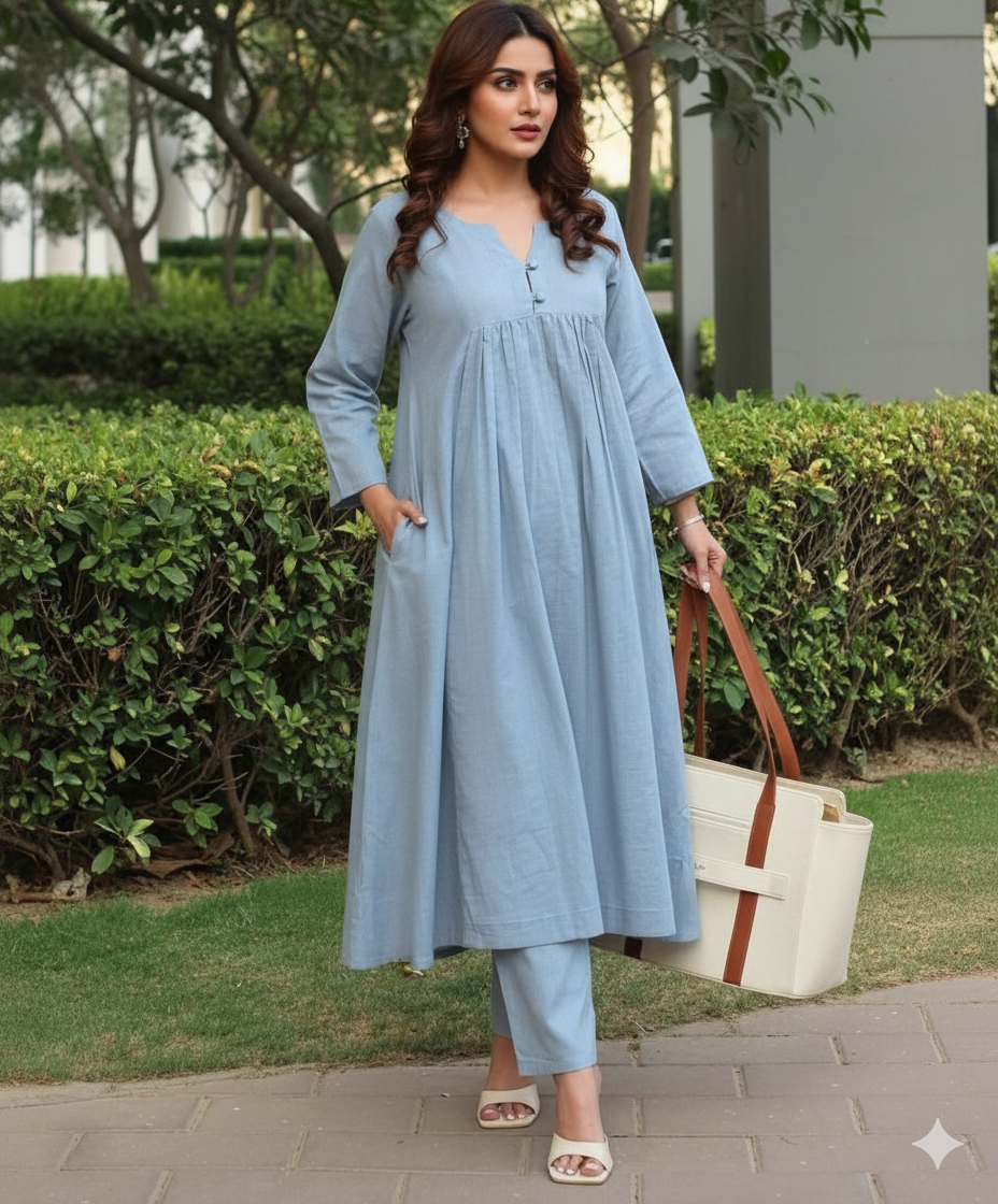 Sky blue color 2 piece