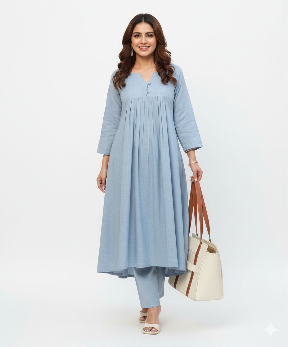 Sky blue color 2 piece