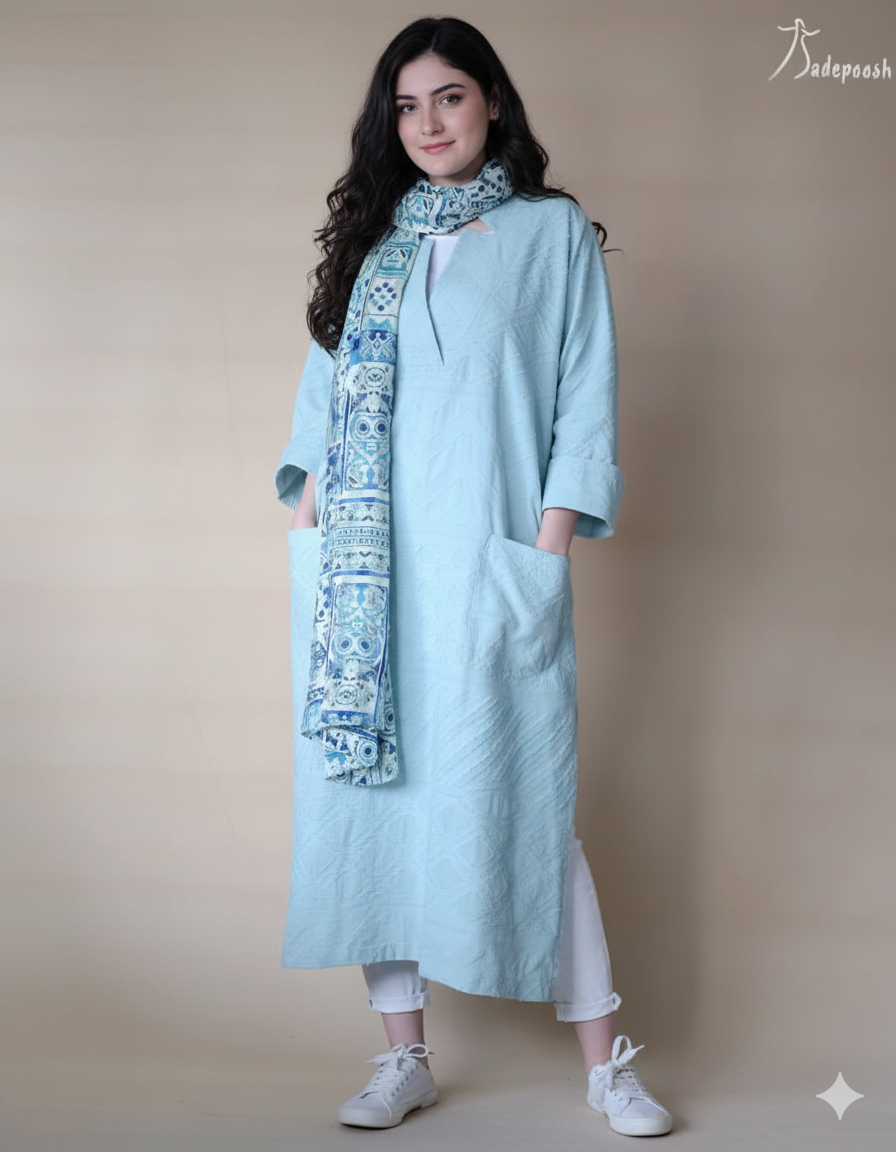Sky blue colour 3 piece suit