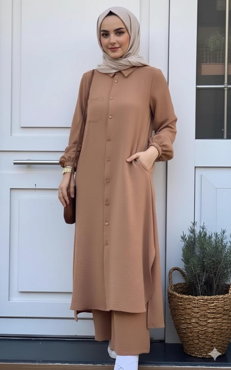 3 piece suit in Brown color