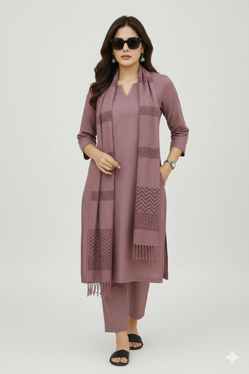 Purple colour 3 piece suit