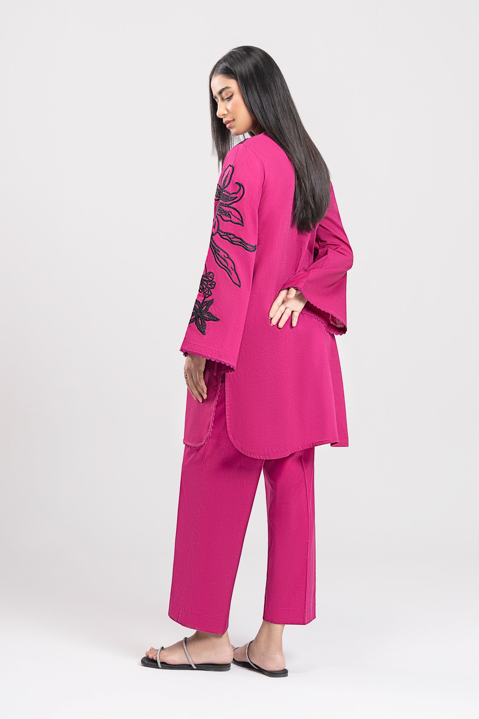 2 Pc Embroidered Crosshatch Lawn Suit