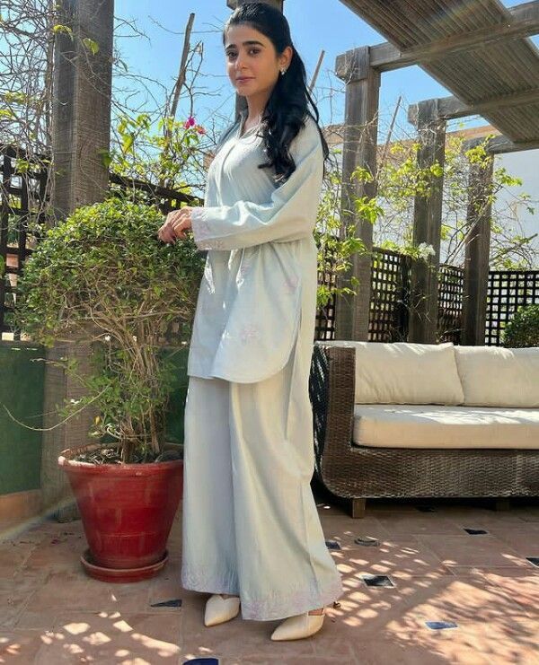 2 piece outfit in White color