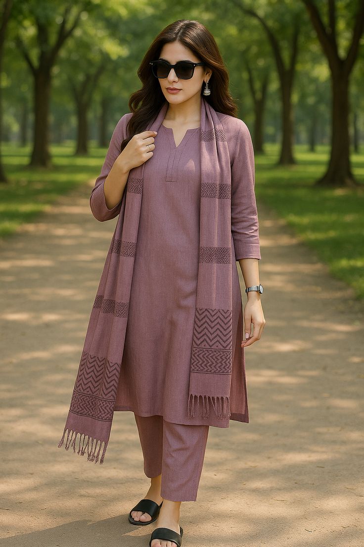 Purple colour 3 piece suit