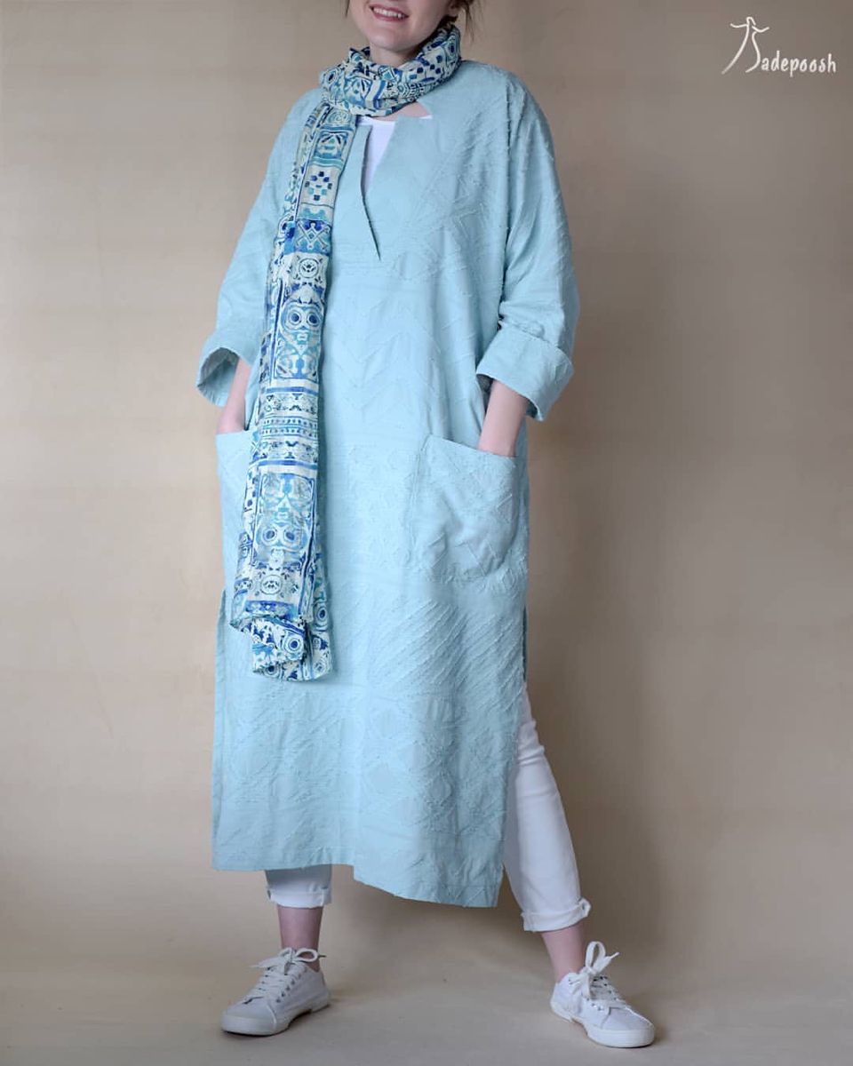 Sky blue colour 3 piece suit